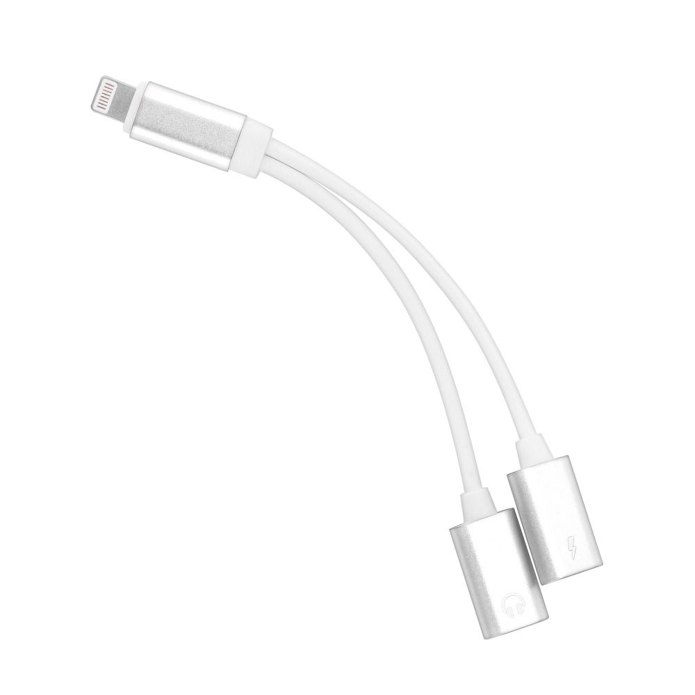 Adapter HF/audio + charging iPhone Lightning 8-pin für Lightning 8-pin weiß