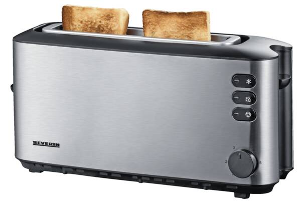 Severin Langschlitz-Toaster AT 2515 Edelstahl-Schwarz