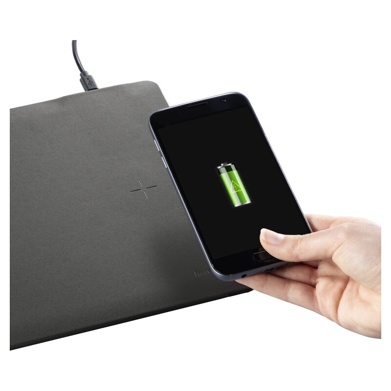 Hama Mauspad Wireless Charging, Schwarz