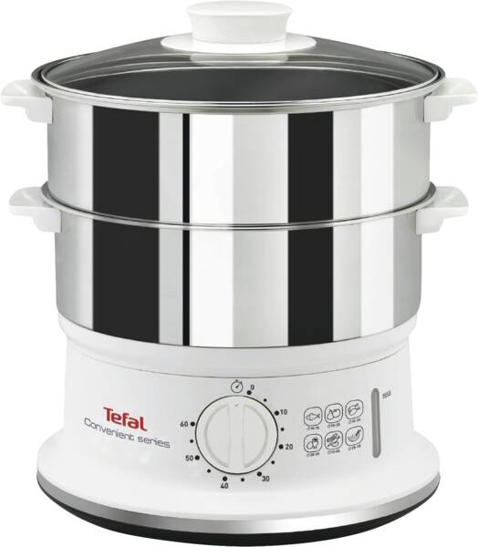 Tefal Dampfgarer VC1451 Edelstahl-Weiss