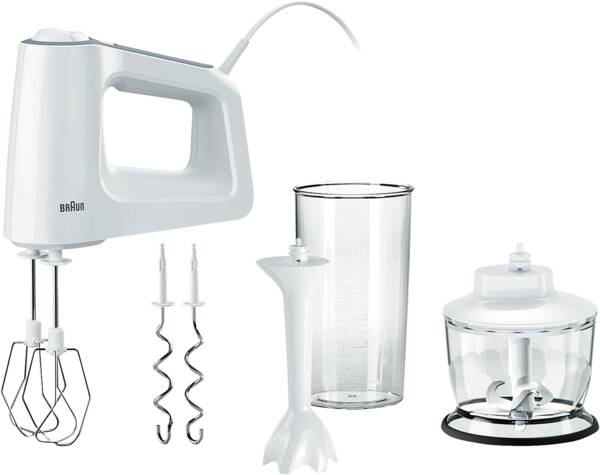 Braun Domestic Home Handmixer HM 3135 MultiMix 3 Weiss-Grau