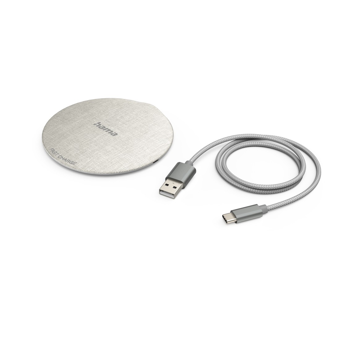 Hama Wireless Charger "QI-FC10 Metal", 10 W, kabelloses Smartphone-Ladepad, Weiß
