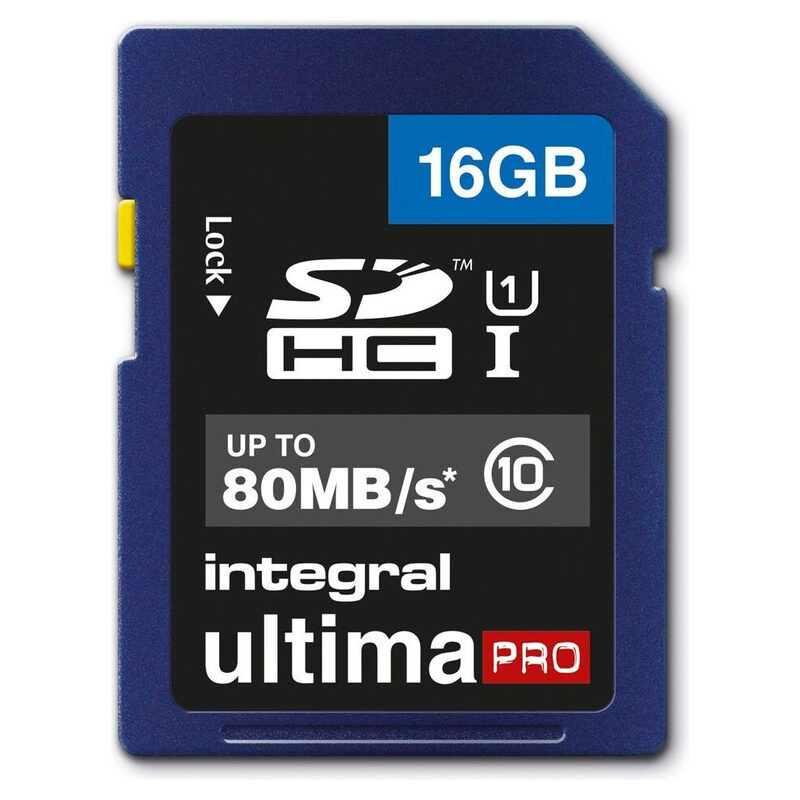 Integral UltimaPro SDHC Karte 16GB, Class 10 UHS-1 U1, bis zu 80MB/s