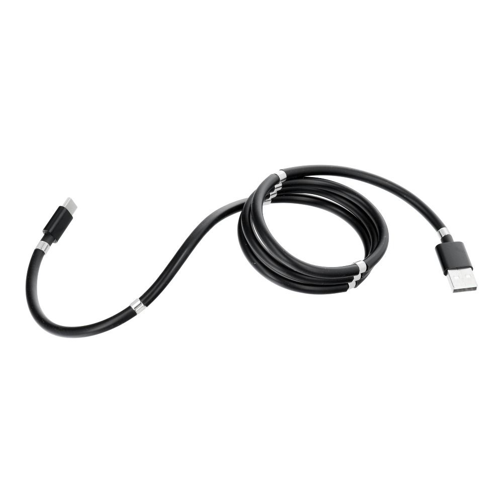 Kabel USB - Typ C magnetisch einziehbar 2.4A C686 schwarz, 1 Meter