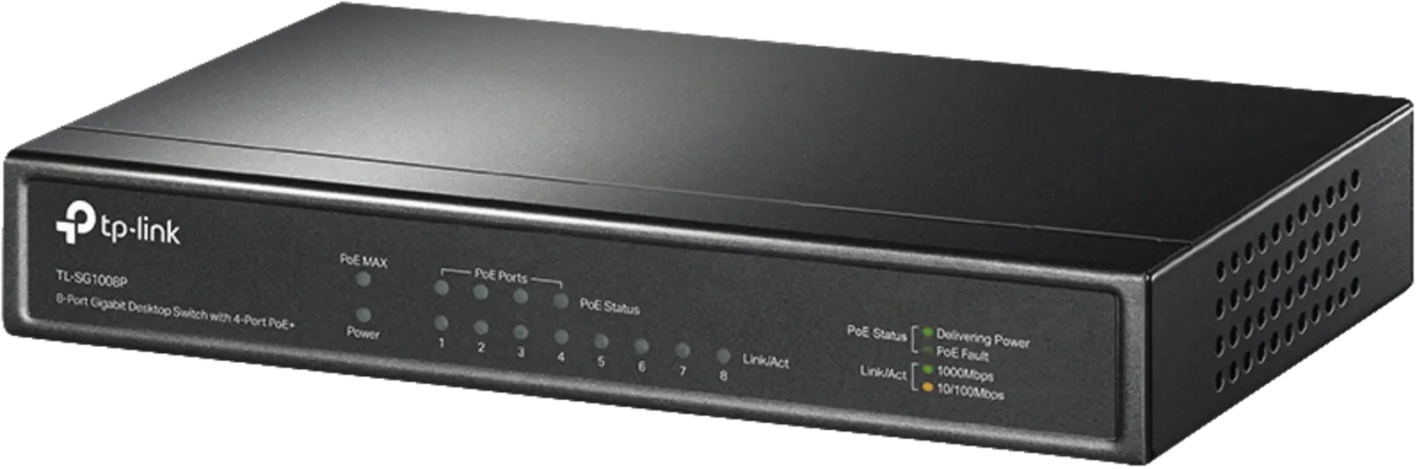 TP-Link TL-SG1008P 8-Port-Gigabit-Desktop-PoE-Switch — Schwarz