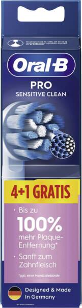 Oral-B Aufsteckbürste für Zahnbürsten Pro Sensitive Clean 4+1 Weiss