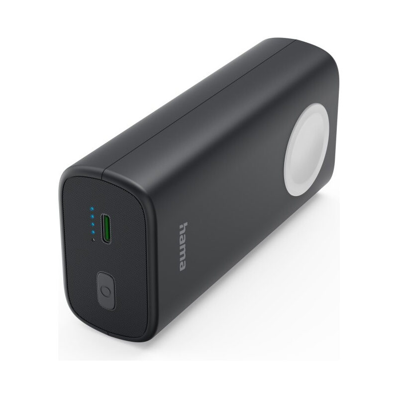 Hama Power Pack Watch,Wireless, 10000 mAh, USB-C, Schwarz
