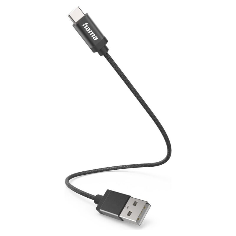 HAMA USB Typ-C Kabel, 0.2m, Schwarz