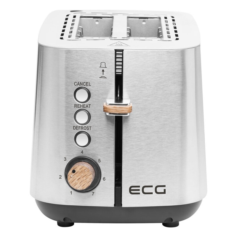 ECG ST 2767 Timber, Toaster mit 2 Fächer, edelstahl