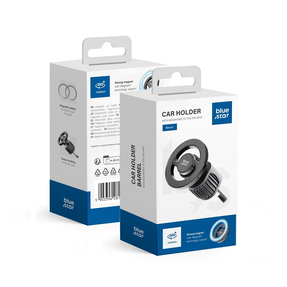 BLUE STAR Magnetischer Autohalter BARREL für Kühlergrill kompatibel mit MagSafe