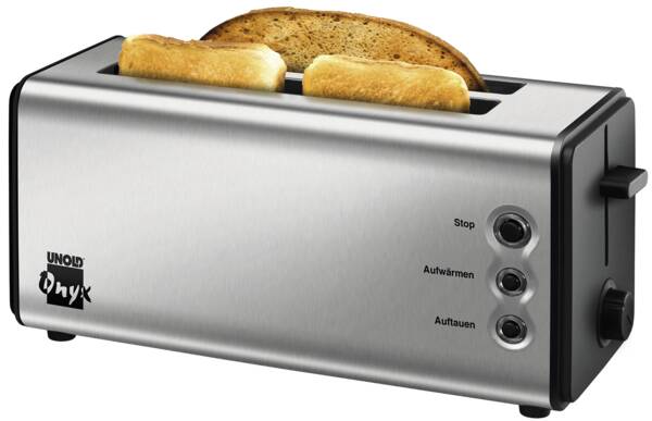 Unold 4-Scheiben-Toaster 38915 Toaster Onyx Duplex Schwarz-Edelstahl