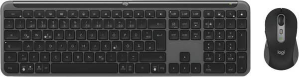 Logitech Tastatur-/Maus-Set MK950 Signature Slim kabelloses Tastatur-Maus-Set Graphit