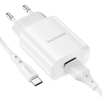 Borofone Wall charger BN1 Innovative - USB - 2,1A with USB to Type C white