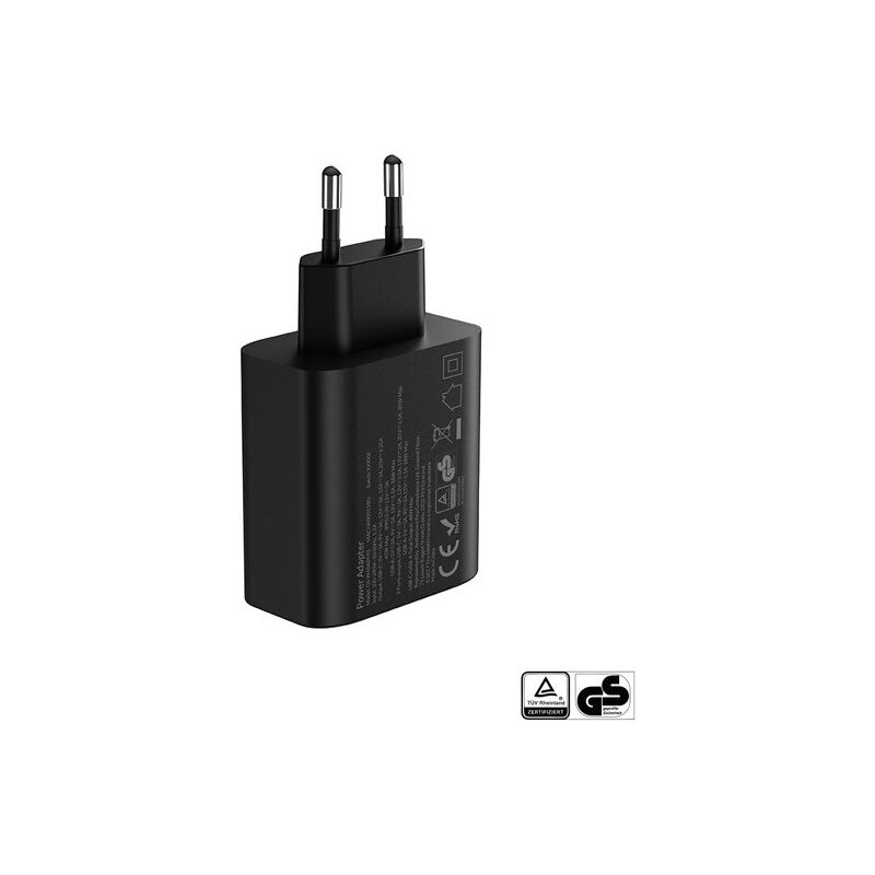 Eiger/Mako 48W GaN2 EU- Netzladegerät für USB-C / USB-A, schwarz
