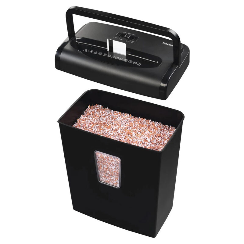 Hama Aktenvernichter Premium M8+, 20L, Sicherheitsstufe E4/P5/T5, Schwarz