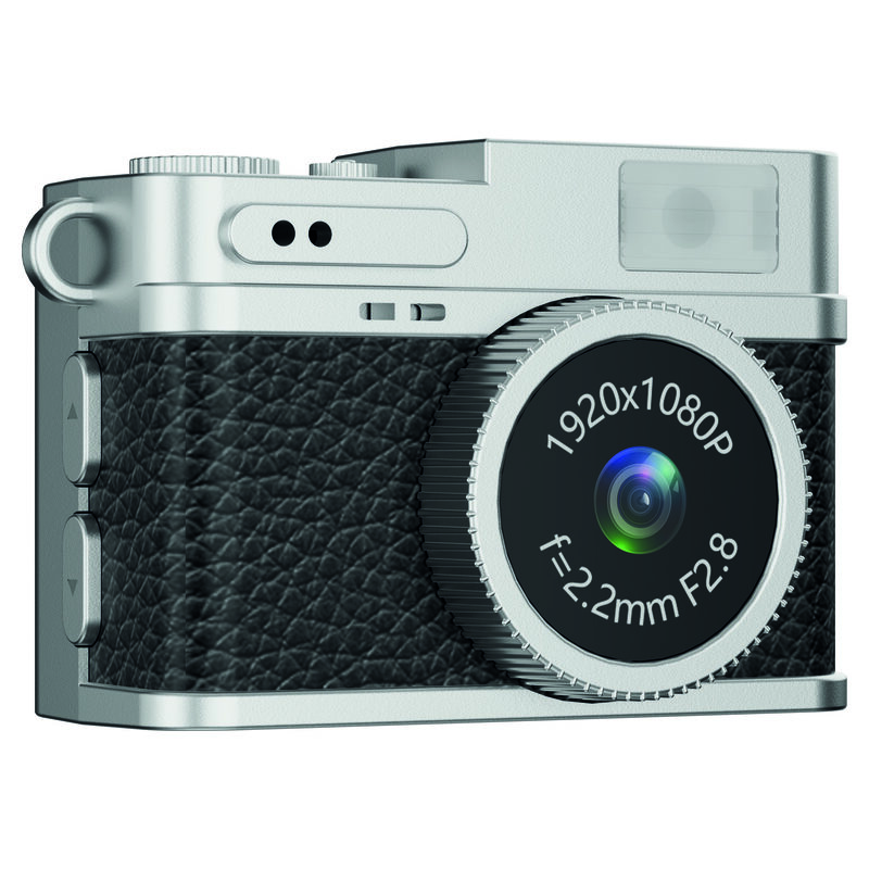 Easypix Digitalkamera Miniatur-Kamera, MiniPro XS1 Retro, Schwarz/Silber