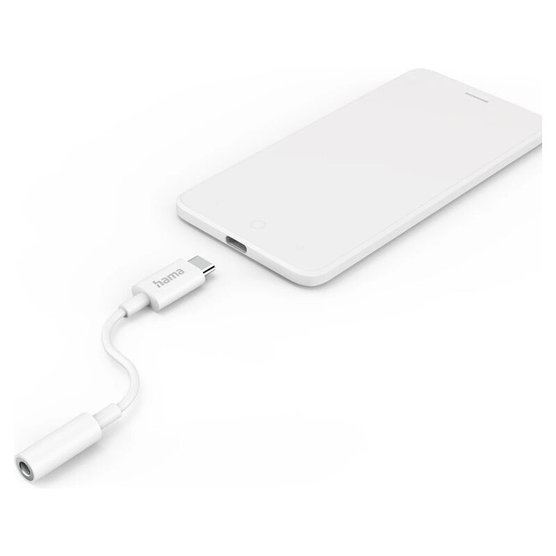 Hama USB-C-Adapter, 4 pol. USB-C Stecker 3.5 mm-Klinken-Buchse, Weiss