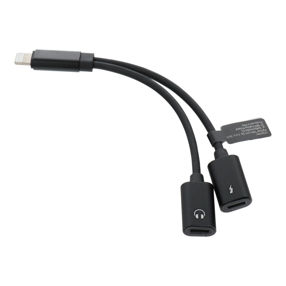 Adapter HF/audio + charging iPhone Lightning 8-pin für Lightning 8-pin schwarz