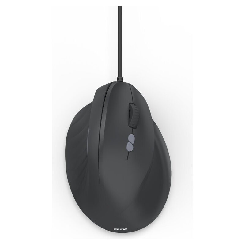 Hama Ergonomische Vertikalmaus, 7-Tasten, ECM-500, KI-Assistent, kabelgebunden, Schwarz