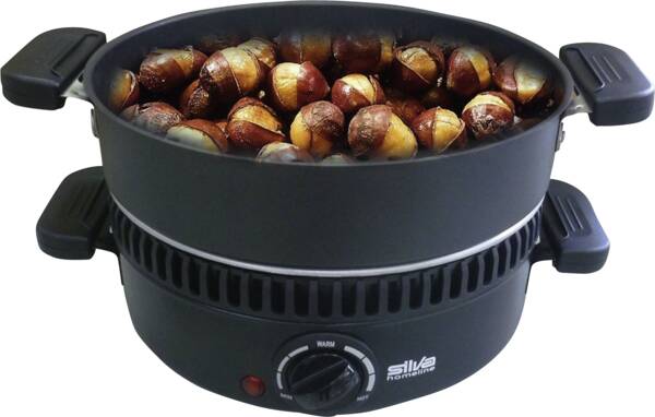 Silva Tischgerät PK-M800 Maroniofen mit Wendegrillplatte Schwarz