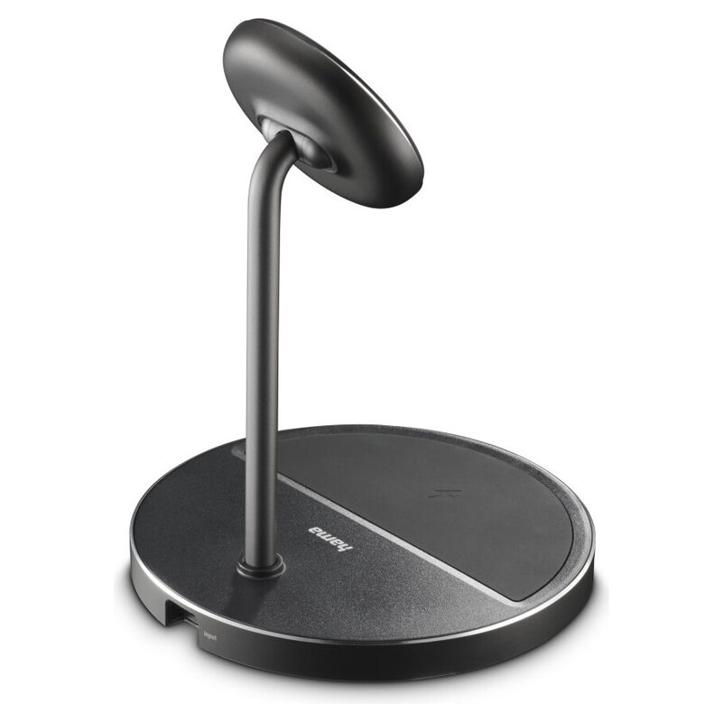 HAMA Ladestation Wireless Charger 2in1 Qi2-Schnelllader + Ladepad f. Kopfhörer, magnetisch, 15W, schwarz