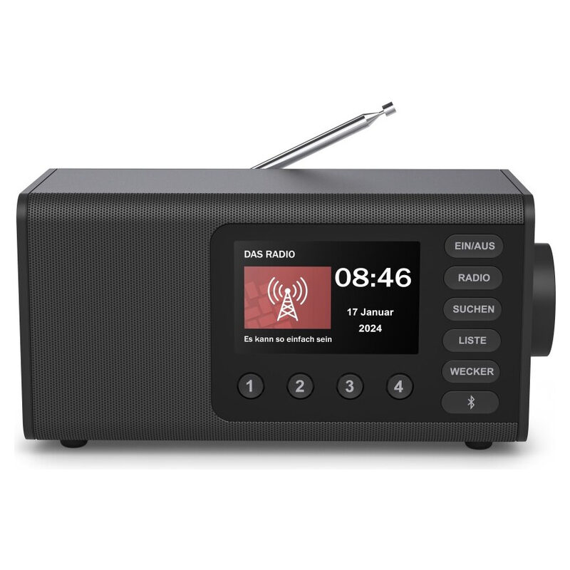 HAMA Digitalradio DR1001, FM/DAB/DAB+, Bluetooth RX, Radiowecker, Schwarz