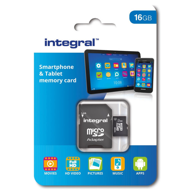 Integral SDHC Micro 16GB UHS-I Adapter 