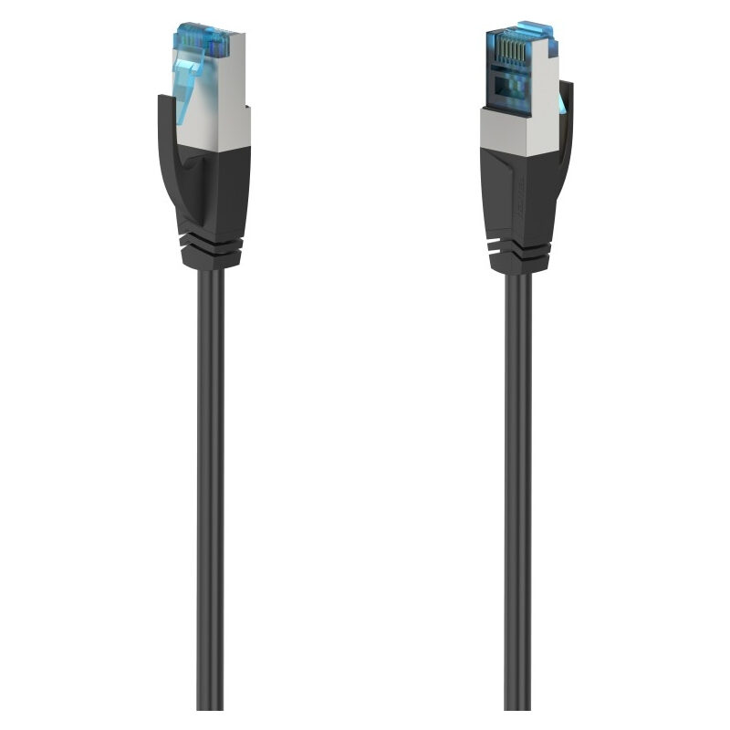 HAMA CAT-6a-Netzwerkkabel S/FTP geschirmt, Schwarz, 0,5 m