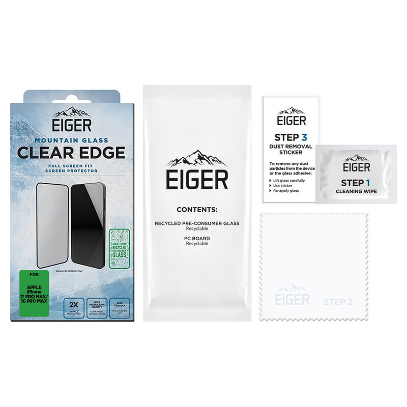 Eiger Schutzglas 3D iPhone 17 Pro Max /16 Pro Max