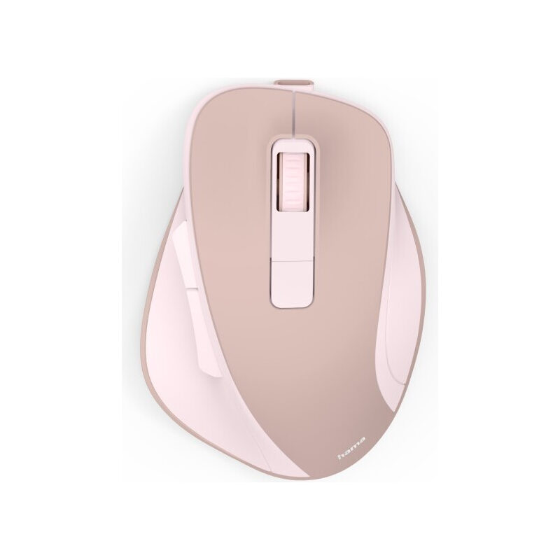 Hama Optische 6-Tasten-Funkmaus, ergonomisch, WM-500, Akkubetrieb, Rosa