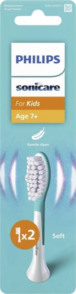 Philips PH Aufsteckbürste für Zahnbürsten HX6042/90 For Kids 2er Pack Weiss-Aqua
