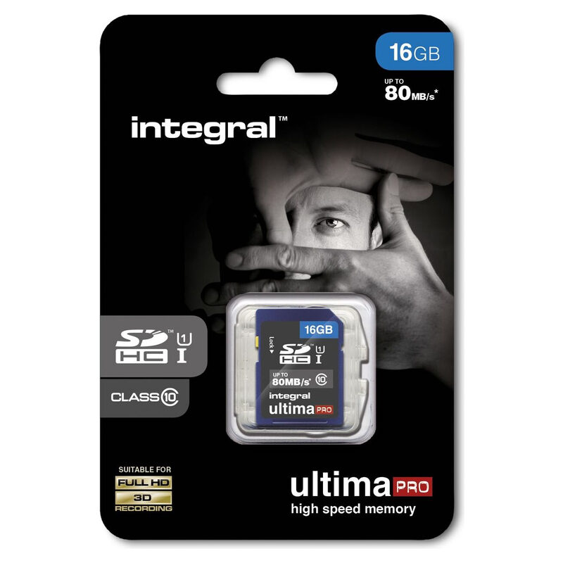 Integral UltimaPro SDHC Karte 16GB, Class 10 UHS-1 U1, bis zu 80MB/s