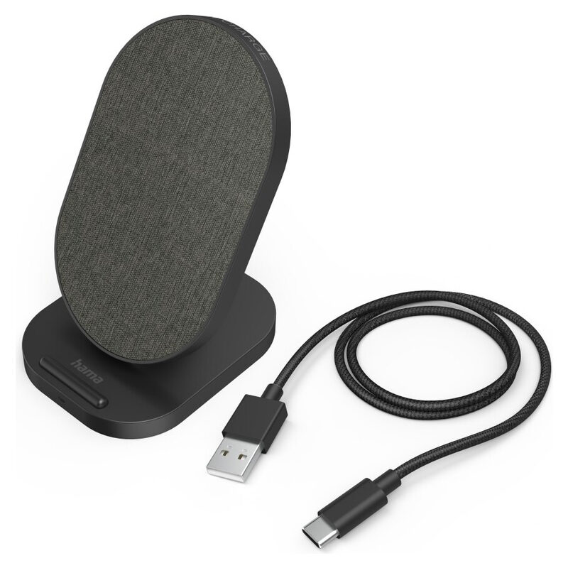 Hama QI-Ladestation / Wireless charger QI-FC10S-Fab, Schwarz