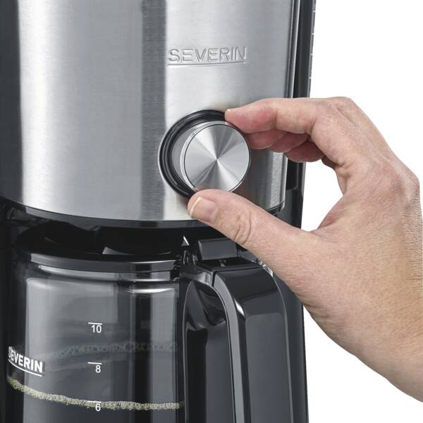 Severin Filterkaffeemaschine KA 4825 Edelstahl-gebürstet / Schwarz