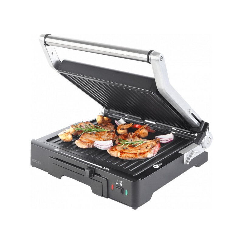 ECG KG 300 Deluxe, Kontaktgrill 2000W, edelstahl schwarz