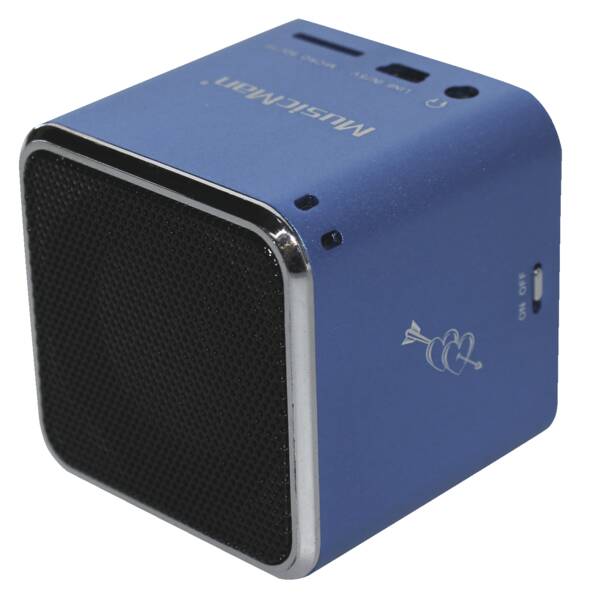 MusicMan Portabler Lautsprecher Mini Soundstation Blau