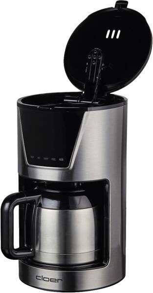 Cloer Filterkaffeemaschine 5258 Edelstahl-Schwarz