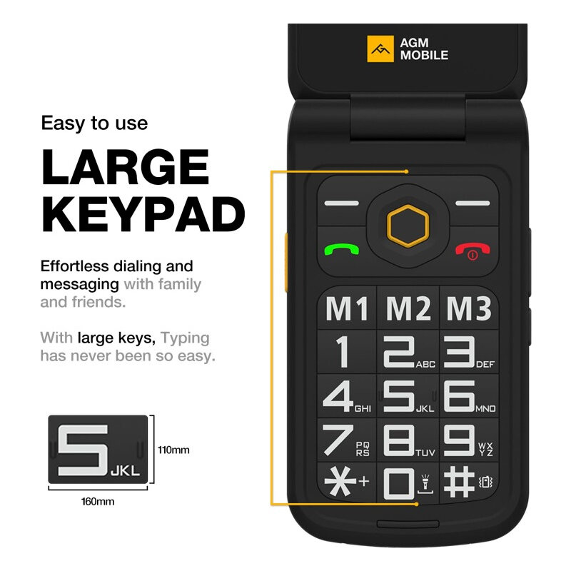 AGM M8 4G, schwarz