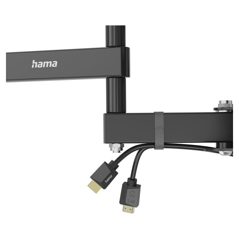 Hama TV-Wandhalterung FULLMOTION, 216 cm (85), VESA 100x100 bis 600x400, max.50kg, Schwenkarm, neigbar, ausziehbar, Schwarz