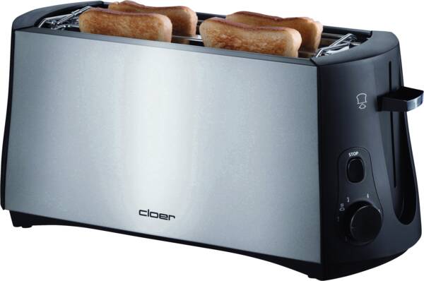 Cloer Doppellangschlitz-Toaster Toaster 3719 Edelstahl-Schwarz
