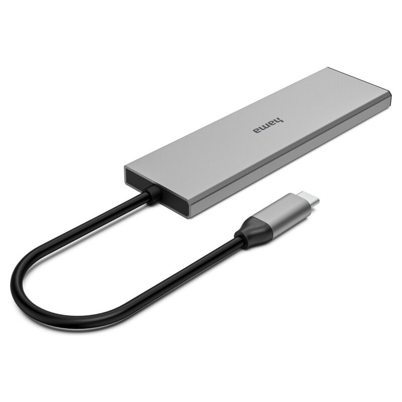 HAMA USB-3.2-Type-C-Hub 1:4, 2x USB-A, 2x USB-C, max.10Gbit/s, Silber