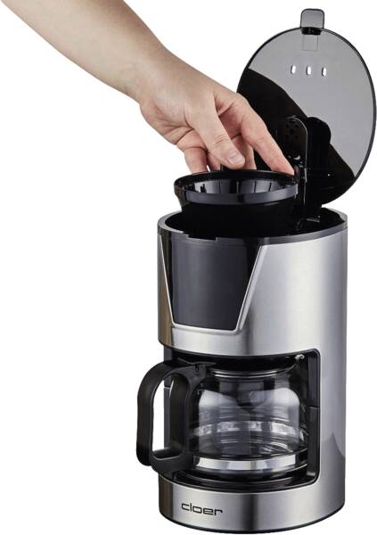Cloer Filterkaffeemaschine 5251 Edelstahl-Schwarz