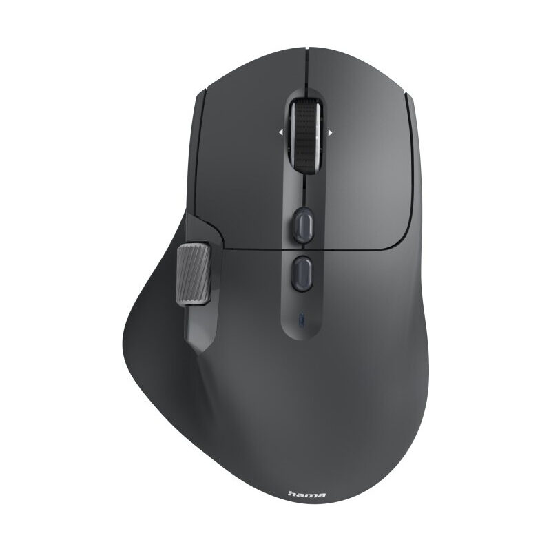 HAMA Multi-Device-Maus WM-900, Funk/Bluetooth, ergonomisch, Akku,LED, Schwarz
