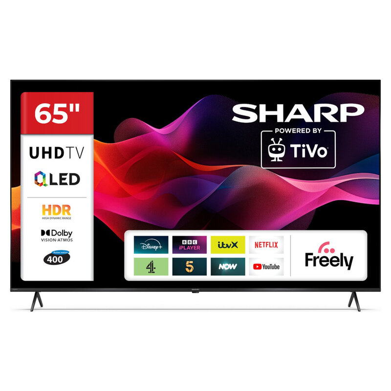 Sharp 65HM5245E, 65 Zoll/164cm, 4K UHD Smart QLED TiVo TV mit einer herausragenden Bildqualität, schwarz