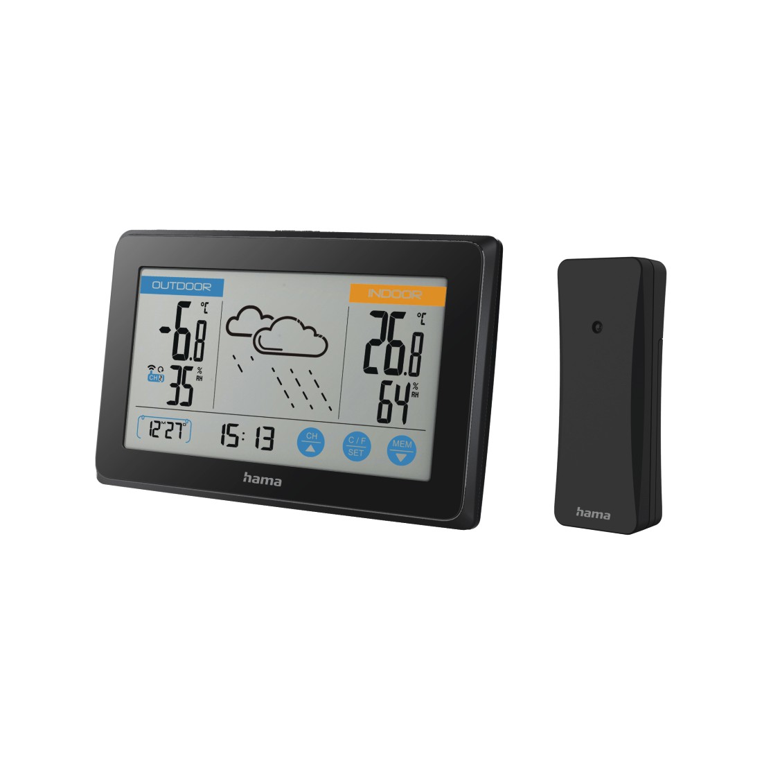 Hama Wetterstation "Touch", Schwarz
