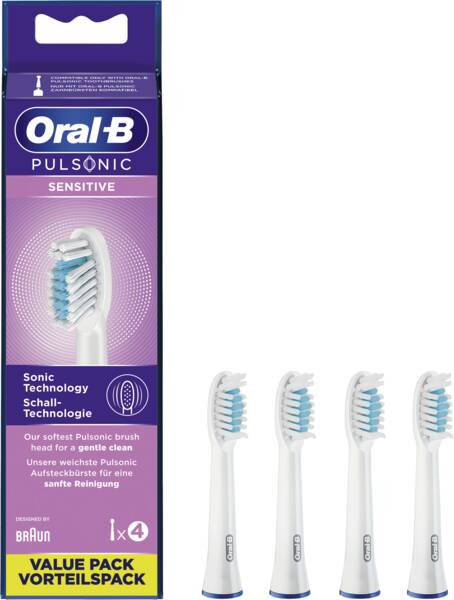 Oral-B Aufsteckbürste für Zahnbürsten Pulsonic Sensitive 4er Weiss