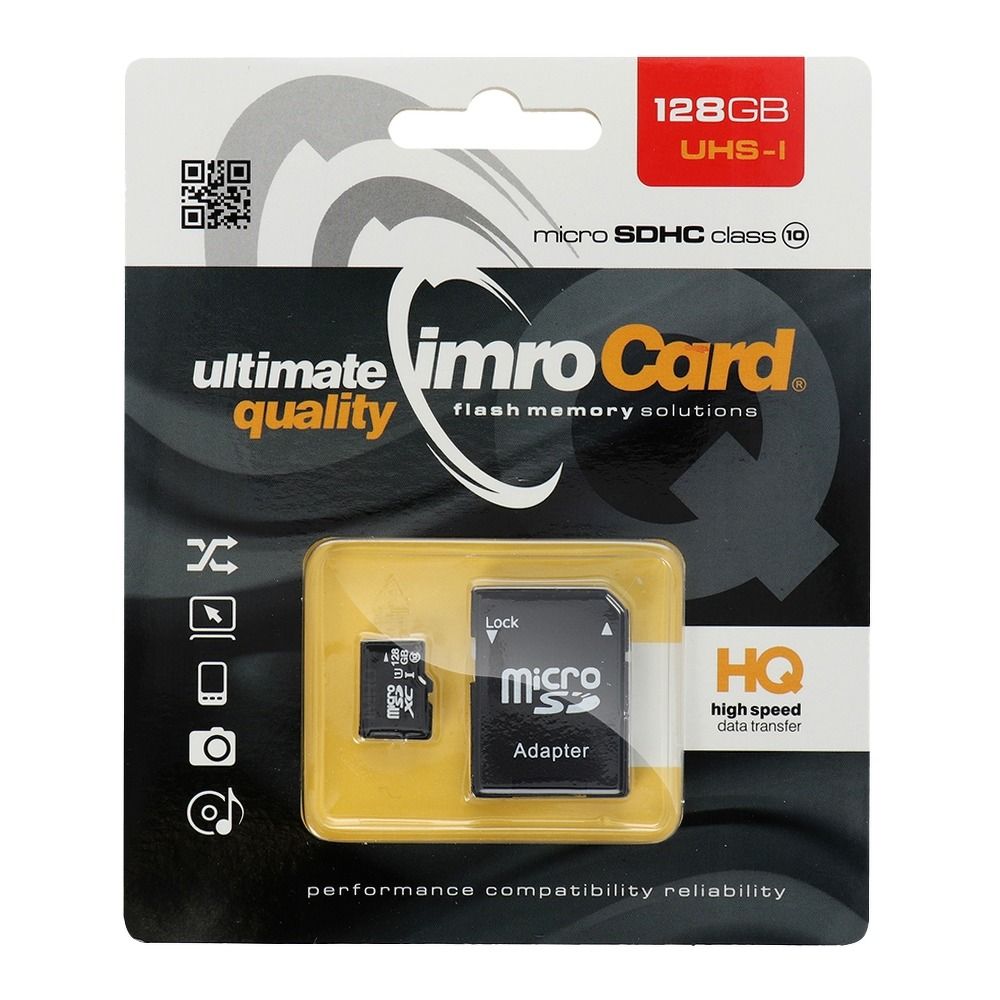 SPEICHERKARTE IMRO microSD 128GB mit SD Adapter 10 UHS