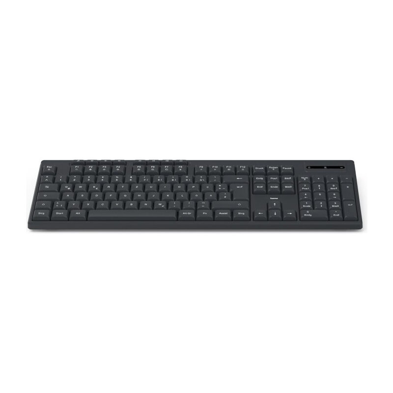 Hama Funk-Tastatur WKM-200, KI-Assistent, Multimedia-Tasten, QWERTZ DE, Schwarz
