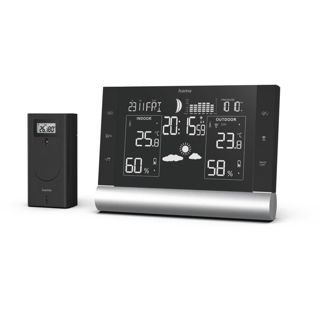 Hama Wetterstation "Black Line Plus", Schwarz