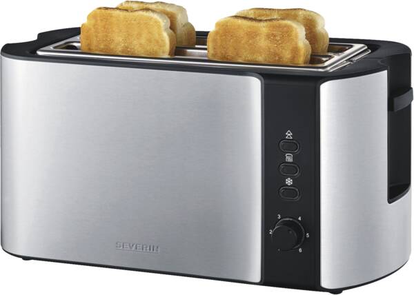 Severin Doppellangschlitz-Toaster AT 2590 Edelstahl-Schwarz